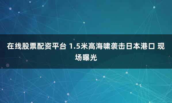 在线股票配资平台 1.5米高海啸袭击日本港口 现场曝光
